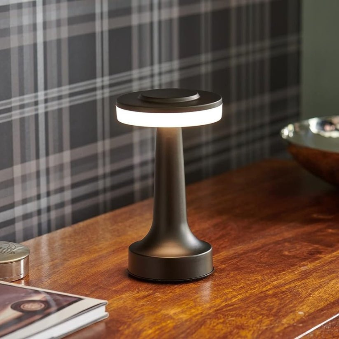 LumaBella Elegant LED Pendant Table Lamp – Dimmable Warm White (3000K), Brushed Aluminum Finish
