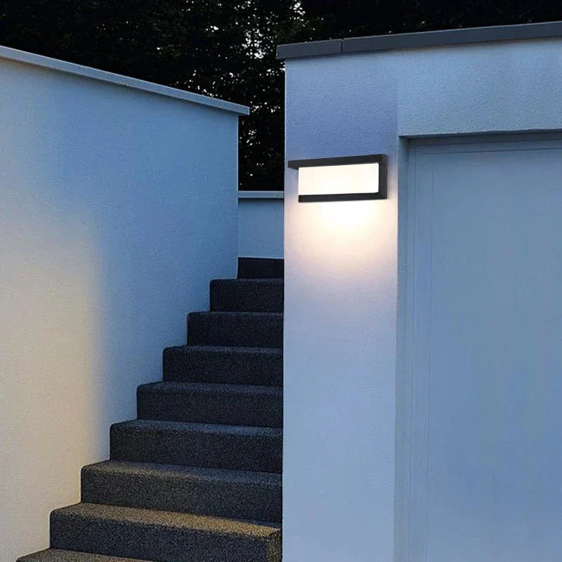 LumiSun Waterproof LED Outdoor Wall Light – IP65, Integrated Warm White (3000K)