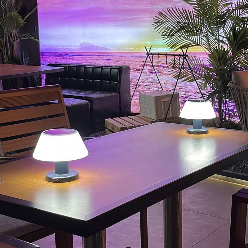 Lumière Solar-Charging Portable LED Table Lamp – Rechargeable, Touch-Dimmable Warm White