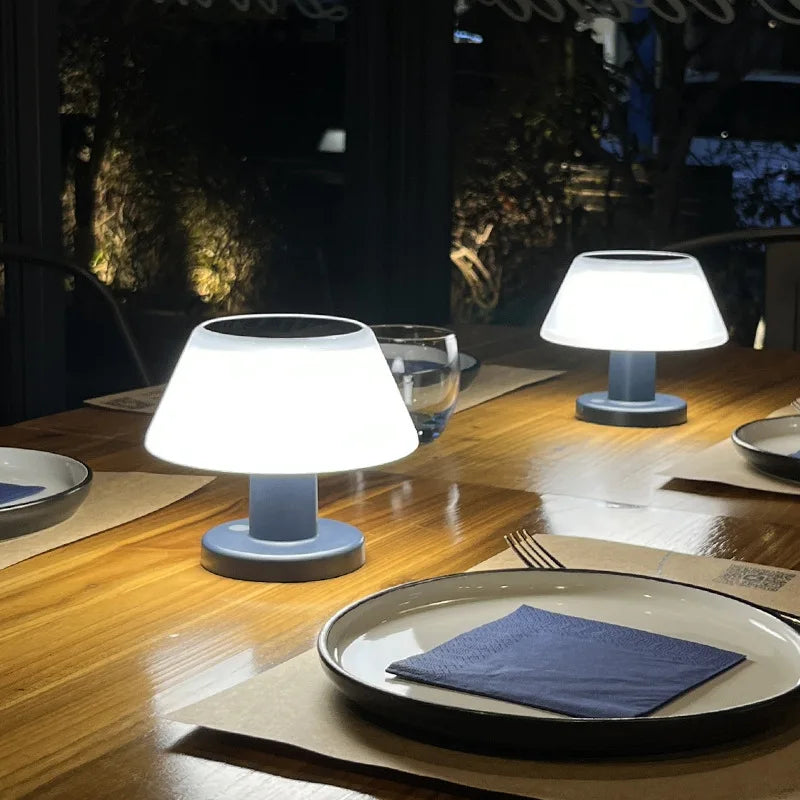 Lumière Solar-Charging Portable LED Table Lamp – Rechargeable, Touch-Dimmable Warm White