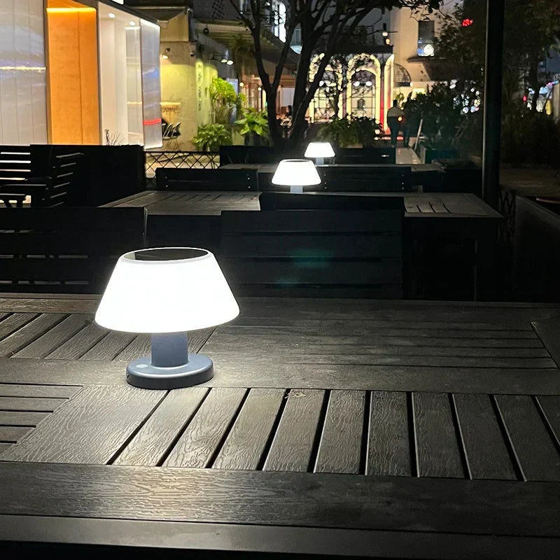 Lumière Solar-Charging Portable LED Table Lamp – Rechargeable, Touch-Dimmable Warm White