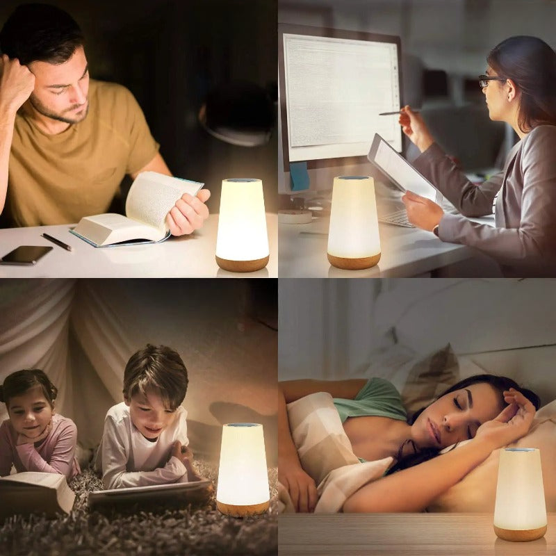 MysticLoom Colorful RGB LED Table Lamp – Touch-Dimmable, Rechargeable Ambient Light