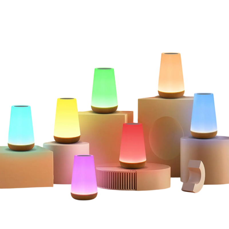 MysticLoom Colorful RGB LED Table Lamp – Touch-Dimmable, Rechargeable Ambient Light