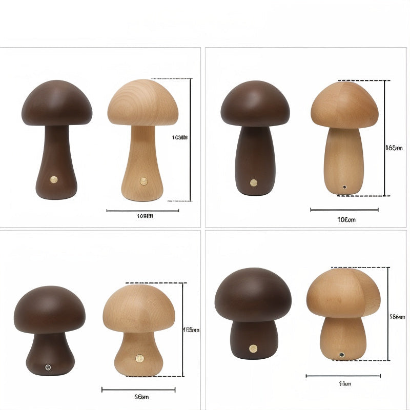 ShroomGlow USB Rechargeable Mushroom LED Table Lamp – Touch-Dimmable Warm White, Portable