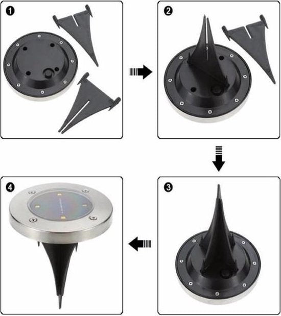 SolaraSpot LED Solar Ground Lights, 4-Pack Wire-free, weather-proof solar lighting for pathways, flower beds and patios