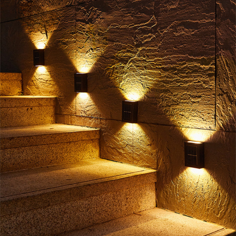Solivio Solar-Powered Warm-White LED Wall Light (IP65, 6 Hr Runtime)