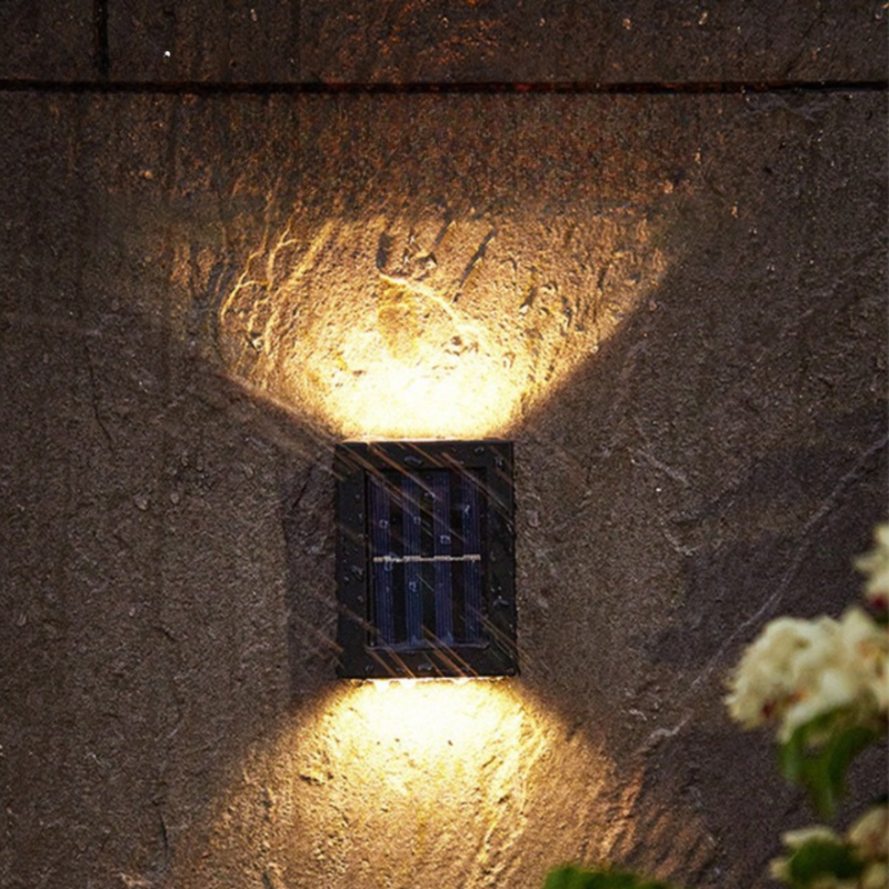 Solivio Solar-Powered Warm-White LED Wall Light (IP65, 6 Hr Runtime)