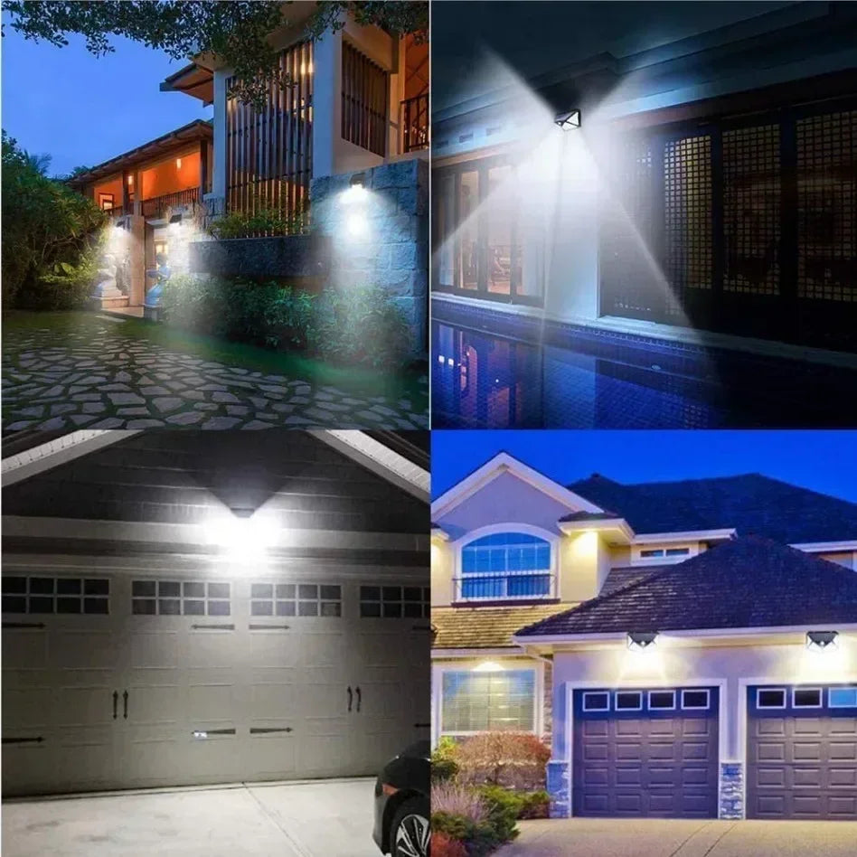 SunoGlow Waterproof Solar Outdoor Wall Light – 100 LEDs, 270° Beam, Motion Sensor, IP65