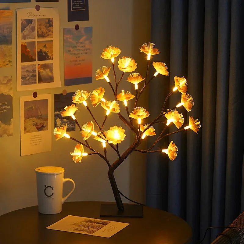 TreeGlow Enchanted LED Tree Lamp – Integrated Warm White LEDs, USB/Battery Powered,