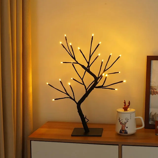 TreeGlow Enchanted LED Tree Lamp – Integrated Warm White LEDs, USB/Battery Powered,