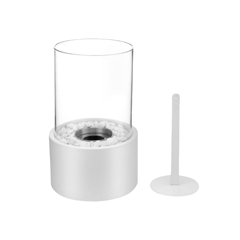 Warmora Elegant Flame Oil Lamp – Metal & Glass Ethanol/Lamp Oil, Indoor