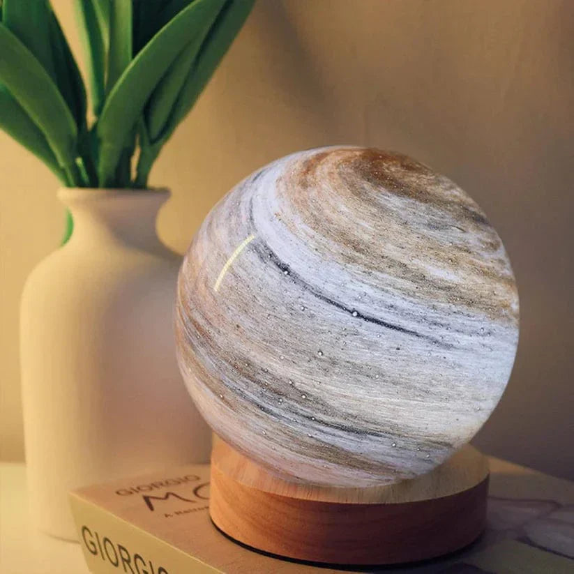 WhisperGlow Enchanting USB Moon Lamp – 15 cm Glass Globe, Adjustable Warm White, Freestanding