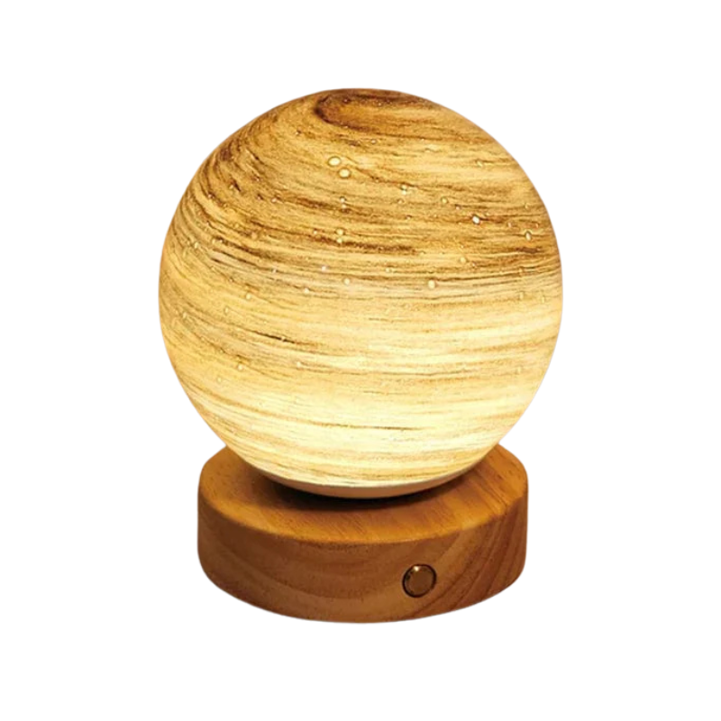 WhisperGlow Enchanting USB Moon Lamp – 15 cm Glass Globe, Adjustable Warm White, Freestanding