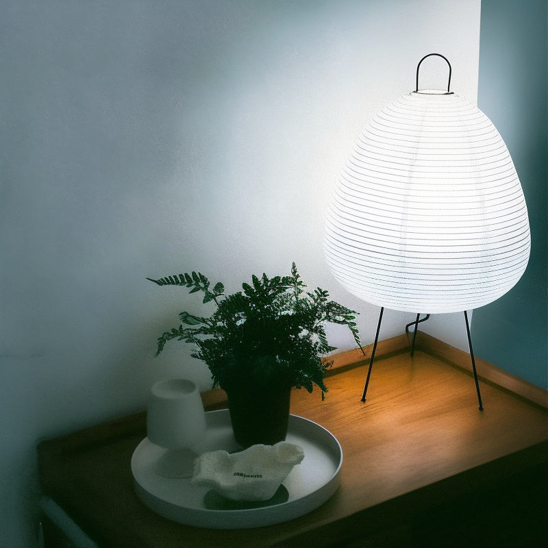 Zenia Japanese Rice Paper Table Lamp – Shoji-Style Ambient Lighting, Warm White LED