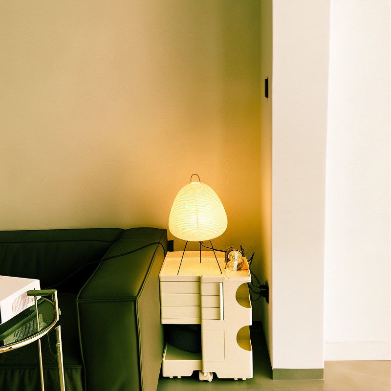 Zenia Japanese Rice Paper Table Lamp – Shoji-Style Ambient Lighting, Warm White LED